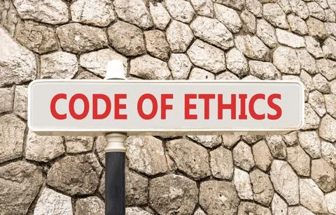 Code of ethics words symbol. Concept words Code of ethics on beautiful grey.. Foto stock