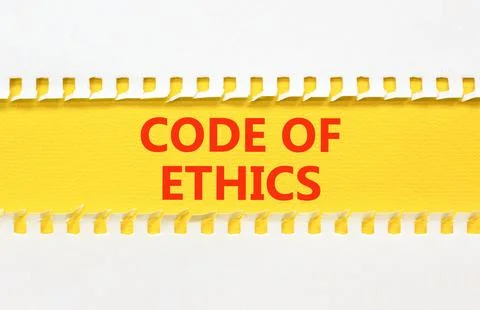 Code of ethics words symbol. Concept words Code of ethics on beautiful yell.. Foto stock