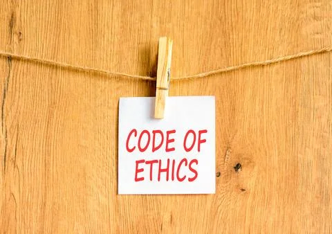 Code of ethics words symbol. Concept words Code of ethics on beautiful whit.. 库存照片