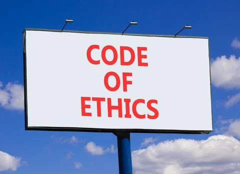 Code of ethics words symbol. Concept words Code of ethics on beautiful big .. 스톡 사진