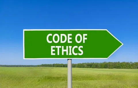 Code of ethics words symbol. Concept words Code of ethics on beautiful gree.. 库存照片