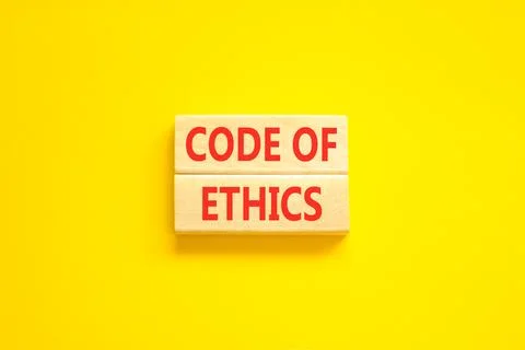Code of ethics words symbol. Concept words Code of ethics on beautiful wood.. Foto stock