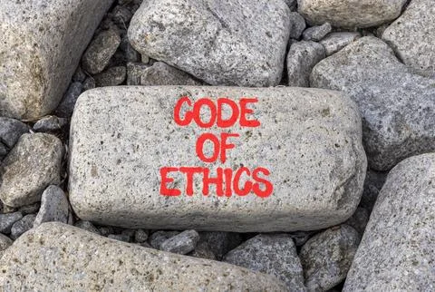 Code of ethics words symbol. Concept words Code of ethics on beautiful grey.. Foto stock