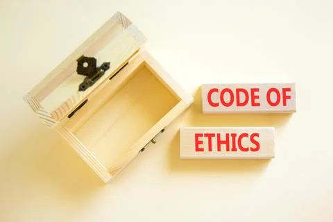 Code of ethics words symbol. Concept words Code of ethics on beautiful wood.. Foto stock