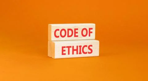 Code of ethics words symbol. Concept words Code of ethics on beautiful wood.. Foto stock