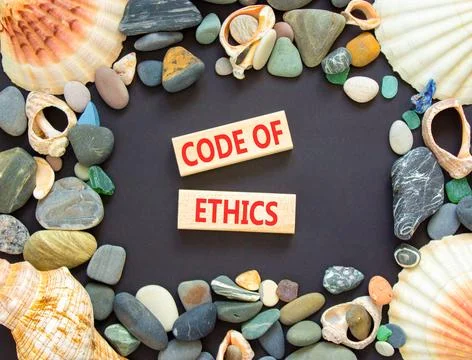 Code of ethics words symbol. Concept words Code of ethics on beautiful wooden Foto stock