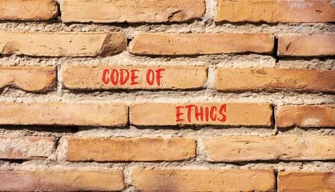 Code of ethics words symbol. Concept words Code of ethics on beautiful bric.. Foto stock