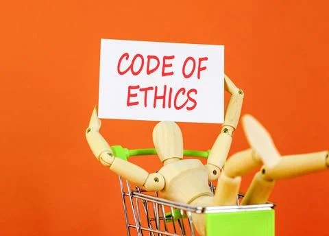 Code of ethics words symbol. Concept words Code of ethics on beautiful whit.. 库存照片