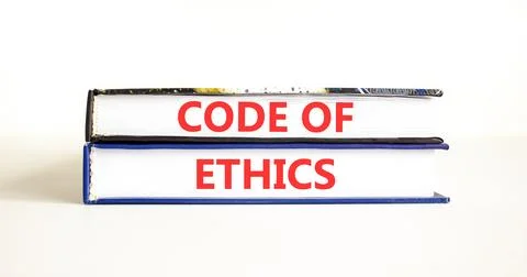 Code of ethics words symbol. Concept words Code of ethics on beautiful book.. 库存照片