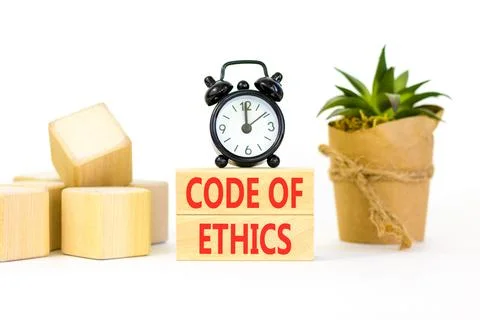Code of ethics words symbol. Concept words Code of ethics on beautiful wood.. Foto stock