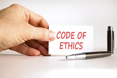 Code of ethics words symbol. Concept words Code of ethics on beautiful white  Stock Photos