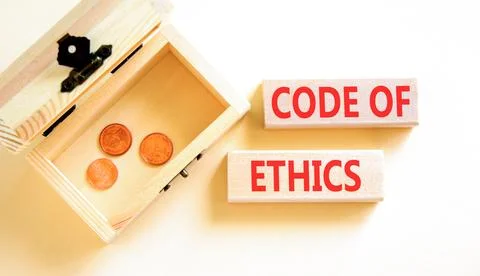 Code of ethics words symbol. Concept words Code of ethics on beautiful wood.. Foto stock