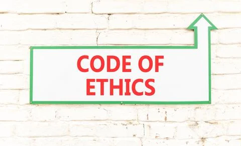 Code of ethics words symbol. Concept words Code of ethics on beautiful whit.. 库存照片