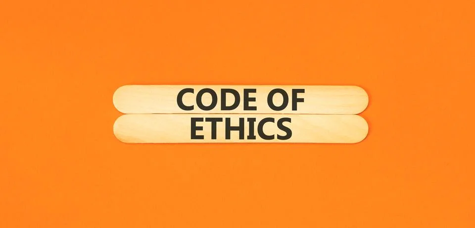 Code of ethics words symbol. Concept words Code of ethics on beautiful wood.. 库存照片