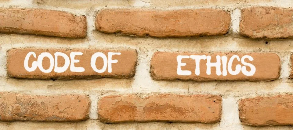 Code of ethics words symbol. Concept words Code of ethics on beautiful bric.. Foto stock