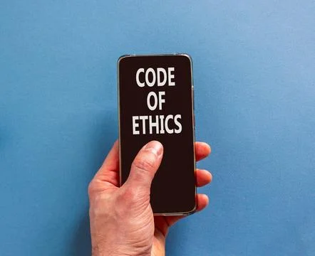 Code of ethics words symbol. Concept words Code of ethics on beautiful blac.. 스톡 사진