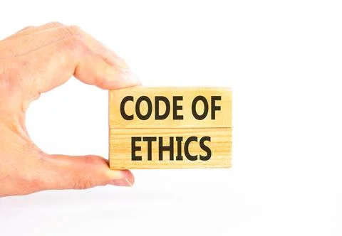 Code of ethics words symbol. Concept words Code of ethics on beautiful wood.. Foto stock