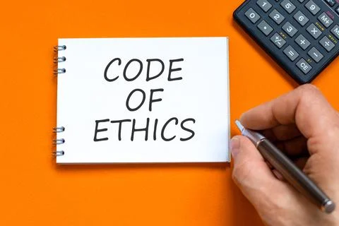 Code of ethics words symbol. Concept words Code of ethics on beautiful white  Stock Photos