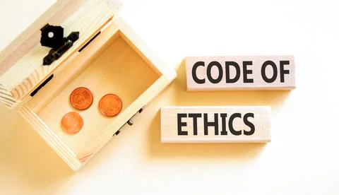 Code of ethics words symbol. Concept words Code of ethics on beautiful wood.. Stock-Fotos