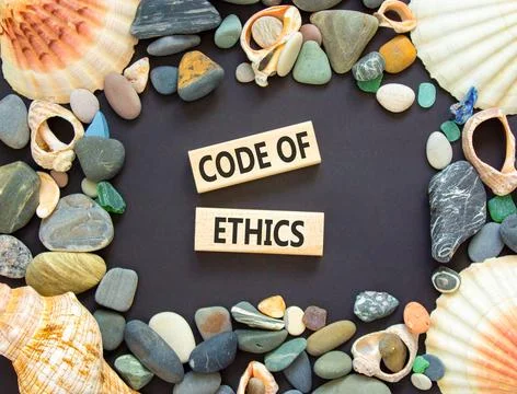 Code of ethics words symbol. Concept words Code of ethics on beautiful wooden Foto stock