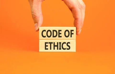 Code of ethics words symbol. Concept words Code of ethics on beautiful wood.. Stock-Fotos