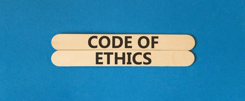 Code of ethics words symbol. Concept words Code of ethics on beautiful wood.. 스톡 사진