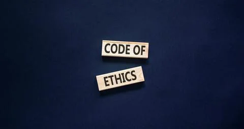 Code of ethics words symbol. Concept words Code of ethics on beautiful wood.. Foto stock