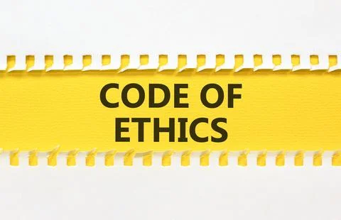 Code of ethics words symbol. Concept words Code of ethics on beautiful yell.. Foto stock