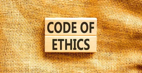 Code of ethics words symbol. Concept words Code of ethics on beautiful wood.. Foto stock