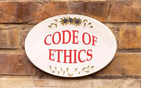 Code of ethics words symbol. Concept words Code of ethics on beautiful whit.. Stockfoto's