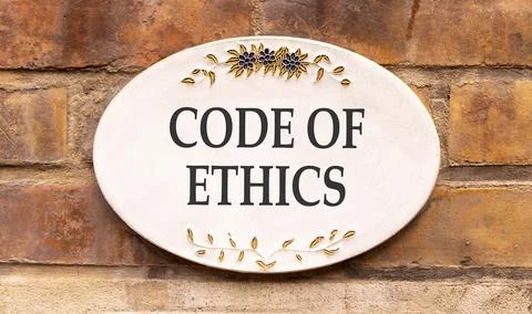 Code of ethics words symbol. Concept words Code of ethics on beautiful whit.. Stockfoto's