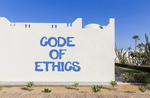Code of ethics words symbol. Concept words Code of ethics on beautiful whit.. Stockfoto's