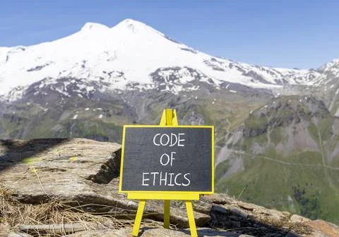 Code of ethics words symbol. Concept words Code of ethics on beautiful blac.. Stockfoto's