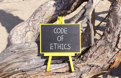 Code of ethics words symbol. Concept words Code of ethics on beautiful blac.. Stockfoto's