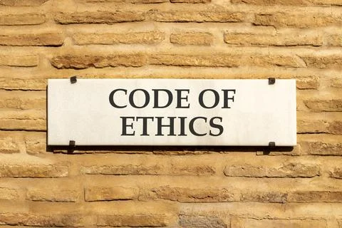Code of ethics words symbol. Concept words Code of ethics on beautiful whit.. Foto stock