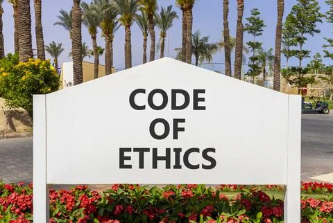 Code of ethics words symbol. Concept words Code of ethics on beautiful whit.. Foto stock