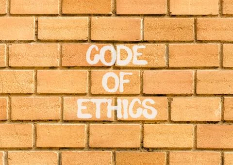 Code of ethics words symbol. Concept words Code of ethics on beautiful bric.. Foto stock