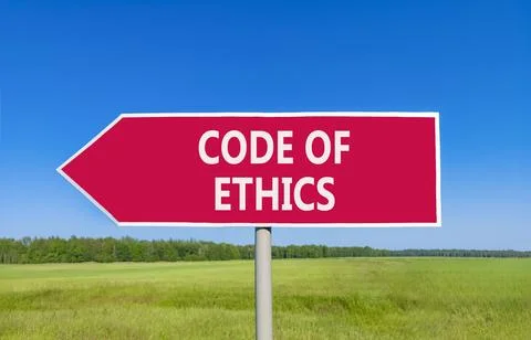 Code of ethics words symbol. Concept words Code of ethics on beautiful red .. Foto stock