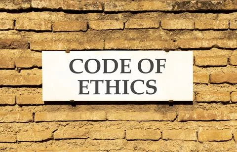 Code of ethics words symbol. Concept words Code of ethics on beautiful whit.. Stock-Fotos