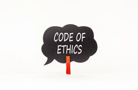 Code of ethics words symbol. Concept words Code of ethics on beautiful blac.. Stock Photos