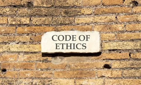 Code of ethics words symbol. Concept words Code of ethics on beautiful whit.. Stock-Fotos