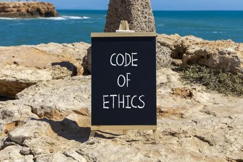 Code of ethics words symbol. Concept words Code of ethics on beautiful blac.. Stock-Fotos