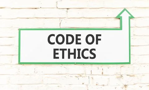 Code of ethics words symbol. Concept words Code of ethics on beautiful whit.. Stock-Fotos