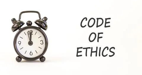 Code of ethics words symbol. Concept words Code of ethics on beautiful whit.. Fotos Stock