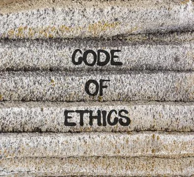 Code of ethics words symbol. Concept words Code of ethics on beautiful grey.. Foto stock