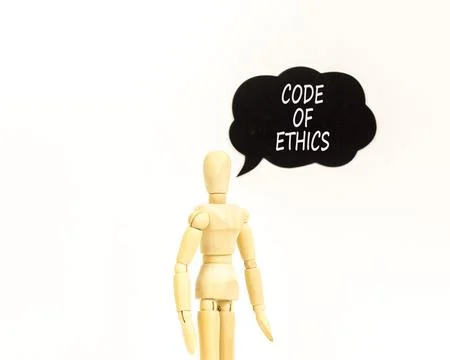 Code of ethics words symbol. Concept words Code of ethics on beautiful blac.. Stock Photos