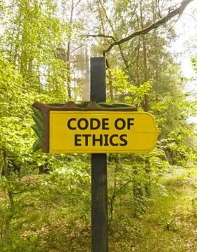 Code of ethics words symbol. Concept words Code of ethics on beautiful yell.. Fotos Stock