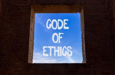 Code of ethics words symbol. Concept words Code of ethics on beautiful wind.. Stock-Fotos