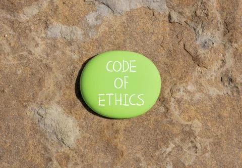 Code of ethics words symbol. Concept words Code of ethics on beautiful gree.. Fotos Stock