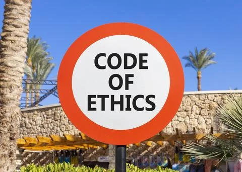 Code of ethics words symbol. Concept words Code of ethics on beautiful whit.. Foto stock